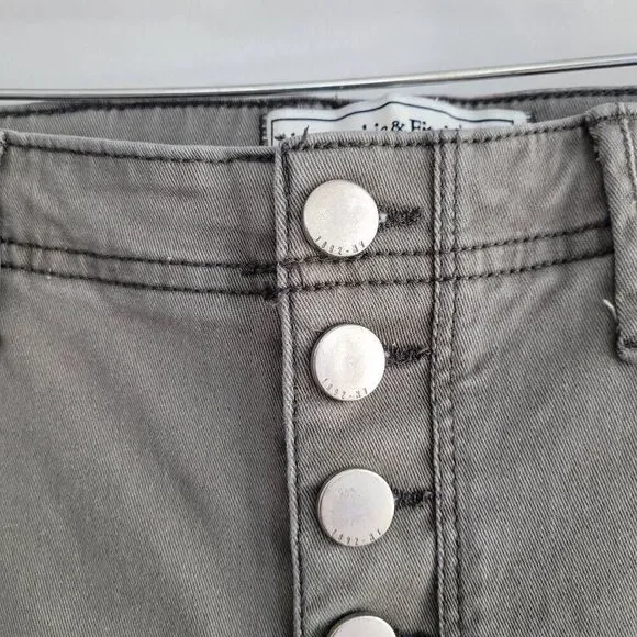 Abercrombie & Fitch button front grey pants slim fit textured moto rocker - Picture 4 of 10